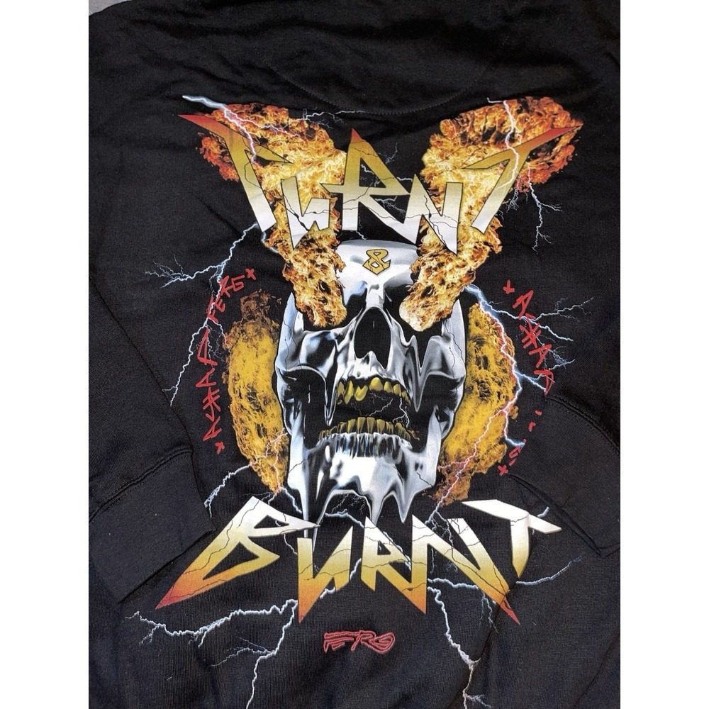 Turnt X Burnt Tour Hoodie‎ Large A$AP Ferg Skull Graphic Rare Concert Merch